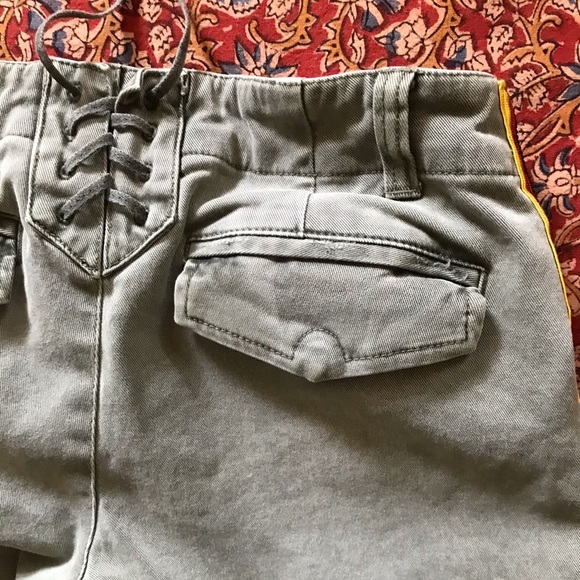 PAM AND GELA UNIFORM SIDE STRIPE STEP HEM ARMY PANT   GREEN SIZE 25 - Picture 9 of 15